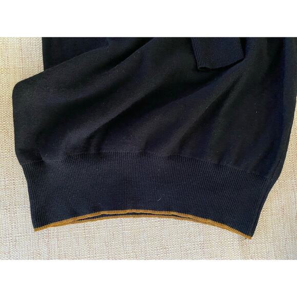 SONIA RYKIEL Womens 99% Wool Sweater Dress Black Long Sleeve Tie Waist S - Picture 13 of 16